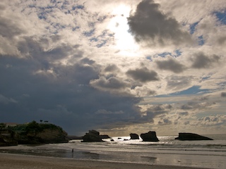 Night falls on the never sleeping Biarritz.
