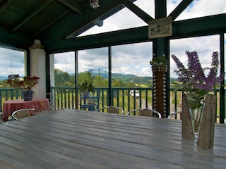 La vue de la veranda.