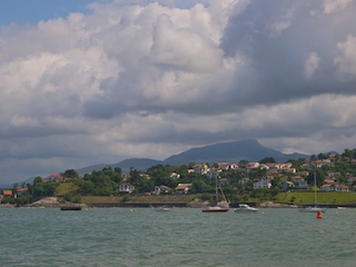 An inlet near the mountains.