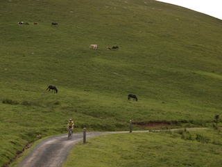 Cycling in the natural reserve at Artxamendi.