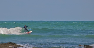 Surfing at Bidart.